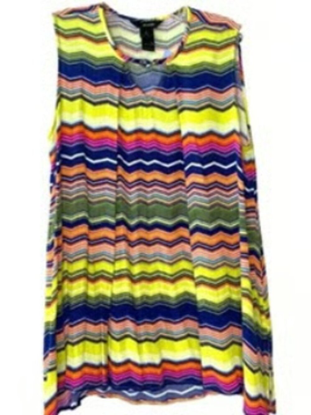Ali Miles Lightweight Sleeveless Stripe Summer Top Colorful Blouse Flowy Stretch